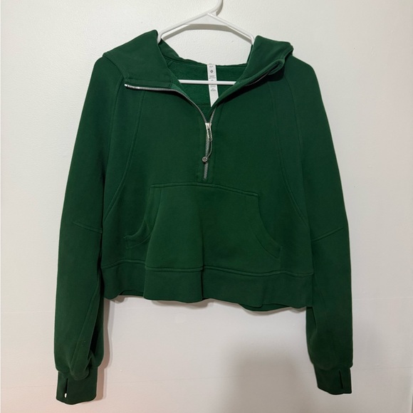 lululemon athletica Tops - Lululemon Green Half-Zip Scuba Hoodie